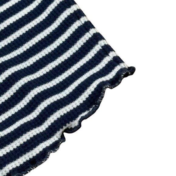 Women’s SO goods for life tank top navy/white pin stripe cotton 2010s - Picture 4 of 6